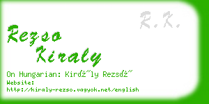 rezso kiraly business card